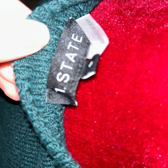 1st State Green Small Fringe Sleeve Sweater NWT - Picture 4 of 5